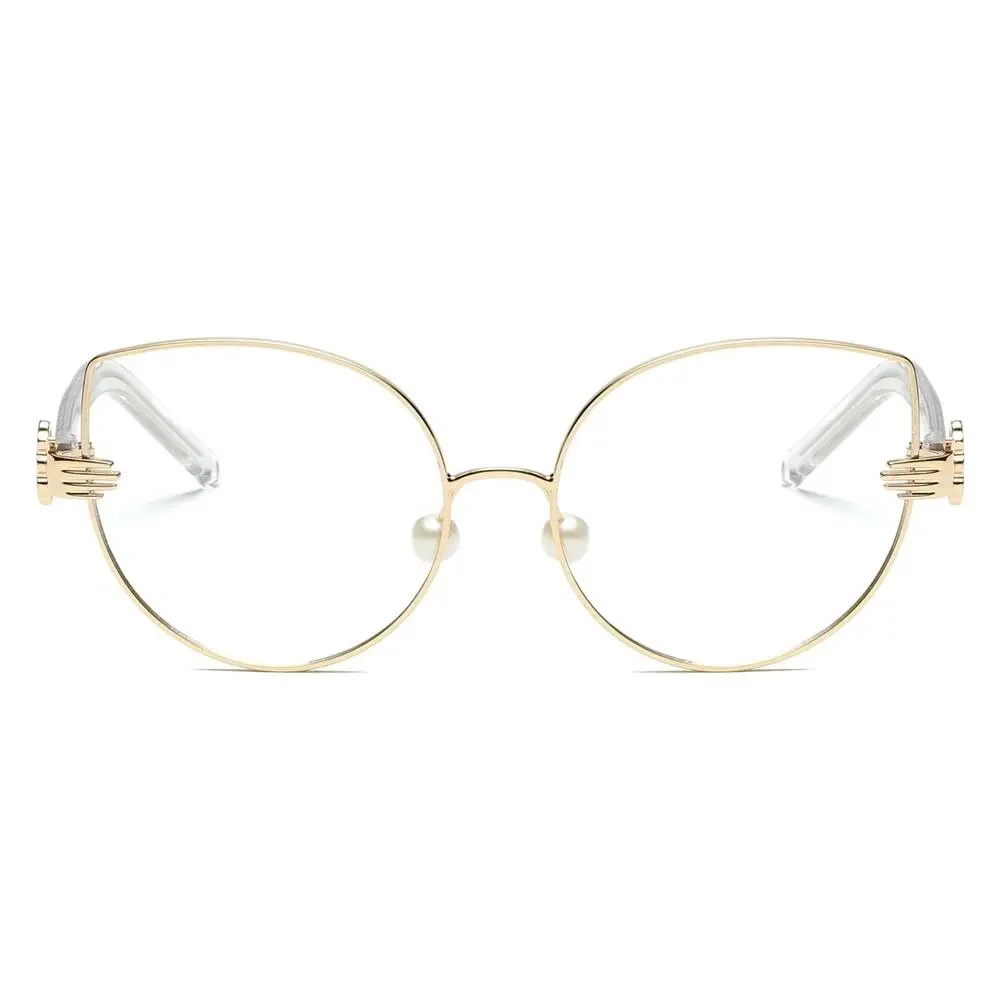 Striking Cat Eye Women's Metal Frame Clear Lens Sunglasses Unique Statement